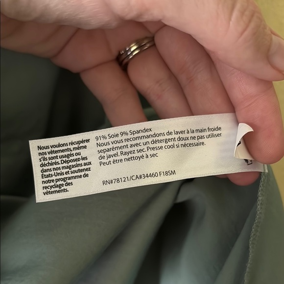 Eileen Fisher Elegant Light Blue/Green Women's Stretch Silk Top - Picture 4 of 4